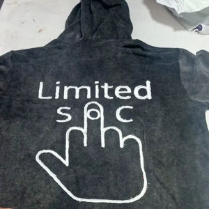 Sweat à capuche zippé en molleton brodé délavé à l'acide, 100 % coton respirant et écologique, pour homme, style urbain hiver - Product Image 1