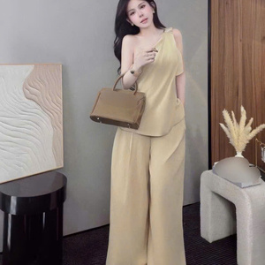 Ensemble deux pièces long décontracté pour femme, en coton écologique, lavable, confortable, mode, emballage personnalisé, Vietnam - Product Image 3