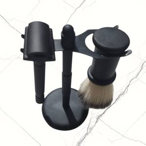 KOUNAIN Ensemble de Rasage Professionnel pour Salon de Barbier : Brosse à Raser, Support de Rasoir, Rasoir de Sécurité à Lame Unique avec Manche en Acier Inoxydable pour le Visage - Product Image 5
