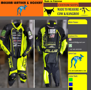 Traje de cuero para motociclismo, traje de cuero resistente para motociclismo, hecho en Pakistán, ropa para motociclismo, traje de carreras Kangaroo, calidad premium. - Product Image 2