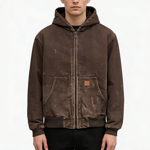 Sweat-shirts à fermeture éclair pour hommes, haute qualité, 100% coton, surdimensionnés, logo personnalisé imprimé, technique de lavage à l'acide, pour l'hiver, prix abordable - Product Image 1