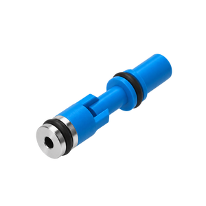 Connecteur pneumatique bleu à raccord rapide, composant de perçage en acier usiné CNC/acier inoxydable pour équipement d'automatisation de la usinage - Product Image 2