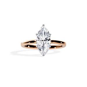 Marquise Cut Diamond Engagement Ring 14k Gold plated Prong Setting Women's Floral Fine Jewelry - Product Image 1
