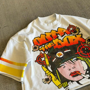 เสื้อยืดโอเวอร์ไซส์ทรงบ็อกซี่ คอโอ ผ้าฝ้าย 100% สำหรับผู้ชาย สวมใส่สบาย ความยาวปกติ แบบเรียบง่าย - Product Image 2