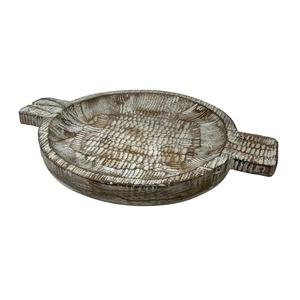 Handmade Wooden Serving Bowl Carved Vintage Design Uncoated Wood Craft For Food Serving Gifting <b>Decorative</b> - Product Image 5