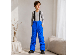 Pantalones de Esquí para Niños, Pantalones de Nieve para Niños con Tirantes Ajustables, Pantalones de Snowboard Aislantes para Invierno, Ropa de Esquí Azul para Exteriores - Product Image 2