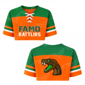 เสื้อยืดแร็กแลนลายงูปี 2026 สีส้มเขียวตัดกัน แขนสั้น ปักโลโก้สัตว์เลื้อยคลาน สไตล์วิทยาลัย - Product Image 2