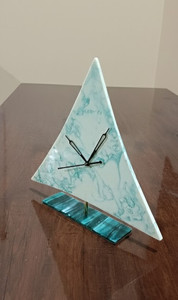 Handmade Resin Triangle Art Deco Desk <b>Clock</b> with Quartz <b>Movement</b> for Office & Living Room High Quality by the FASHION CRAFT - Product Image 2