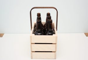 Boîte de transport en bois Vietnam Cube, teintée noir, brun, vert, avec poignée en bois courbé, 4 compartiments, coffret cadeau OEM - Product Image 5