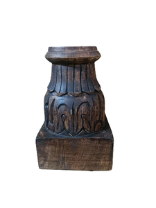 Porte-bougie rond en bois vintage blanchi à la chaux, fait main, sculpté, pour la décoration de la maison, Noël, personnalisé - Product Image 4