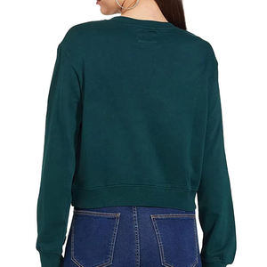 เสื้อสเวตเตอร์คอกลมสีเขียวสำหรับผู้หญิง แขนยาว ผ้าฝ้ายถัก ตกแต่งด้วยเลื่อม สวมใส่สบายๆ ในฤดูใบไม้ร่วง - Product Image 4