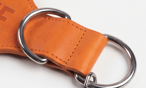 Cinturón de soporte lumbar de cuero con cadena para levantamiento de pesas, entrenamiento de fuerza, cinturón ajustable con doble anillo para hombres, unisex - Product Image 3