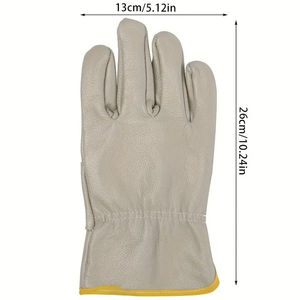 OEM Heavy-Duty Leather Full Finger <b>Driver</b> Gloves Unisex Work Safety Gloves with Customized Logo All Seasons - Product Image 3