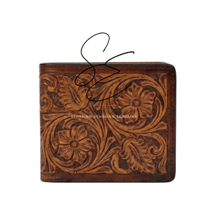 2026 New Hand <b>Embossed</b> Custom Western Leather Wallet Handmade Floral Tooling Bifold Wallet for Men Slim <b>Card</b> Holder - Product Image 1