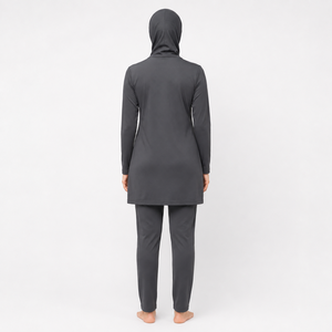 Ensemble burkini pour femmes, confectionné en tissu extensible léger, offrant une couverture complète et des mouvements faciles pour la natation en piscine et les sorties à la plage. - Product Image 4