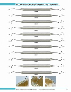 Instrumentos Dentales para Obturaciones, Agarre Manual Estriado, Color Plateado, Herramientas Quirúrgicas Clase I DE 962 973 para Tratamiento Conservador - Product Image 2