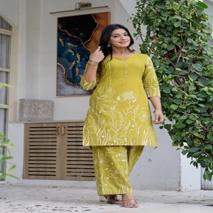 Women Black Printed Co-Ord Set Cotton Kurta & Pants 2 Piece Casual Outfit - Product Image 1