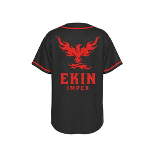 Conjunto de Uniforme de Béisbol Ekin Impex, Negro y Rojo, Bordado, Unisex para Adultos, Absorbe la Humedad, Corte Regular, para Todas las Temporadas, Uniforme de Béisbol Estadounidense - Product Image 5