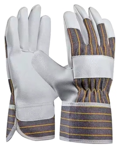 High Quality Canadian Rigger Safety Work Gloves Cowhide Grain Leather Cotton Liner for Effective Hand <b>Arm</b> Construction - Product Image 1