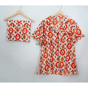 ชุดนอนกางเกงขาสั้นลายพิมพ์สกรีน ArtandArt ผ้าฝ้ายแท้ 100% ดีไซน์หรูหราคลาสสิกสำหรับวันหยุดฤดูร้อน มีกระเป๋า เนื้อผ้านุ่ม ระบายอากาศได้ดี - Product Image 2