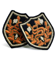 Écusson thermocollant rectangulaire en tissu tissé brodé, motif Boxe Chinoise Ch'uang Chuan Pai du Grand Maître Sam Wing, pour chapeaux décoratifs