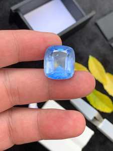 Aigue-marine bleue naturelle taille coussin facettée, pierre précieuse non montée 2,00 carats, certifiée par un tiers, pierre de naissance de mars, pour la fabrication de bijoux - Product Image 4