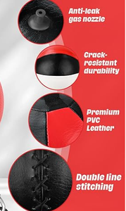 HAWK SPORTS INDUSTRIES Balón de velocidad de doble extremo para boxeo, entrenador de reacción de PU, rojo, negro, blanco, saco de boxeo ajustable para suelo y techo con cuerda - Product Image 2