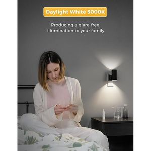Luz nocturna LED brillante de luz diurna blanca, 5000K, regulable, con sensor de luz, luces nocturnas montadas en la pared, decoración - Product Image 4