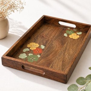Wooden Oval Storage <b>Tray</b> Minimalist Design Single Tier Durable Unfinished Finish For Table Use custom wooden serving <b>tray</b> - Product Image 4