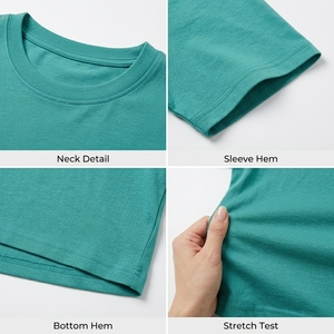 Women <b>Cropped</b> T Shirt Crew Neck Slim Fit Soft Cotton Casual Summer Streetwear T Shirt Crop <b>Top</b> Breathable Soft Tee - Product Image 6