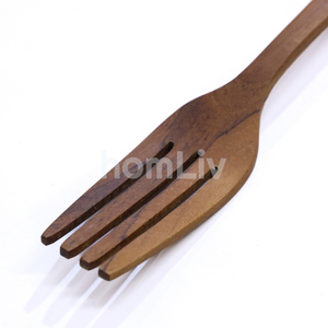 Fourchette de service géante décorative en bois d'acajou massif, durable, faite à la main, naturelle, pour la cuisine et la table - Product Image 4