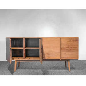 Buffet Justin en Bois de Teck Massif Finition Naturelle avec Charnière à Fermeture Douce - Product Image 3