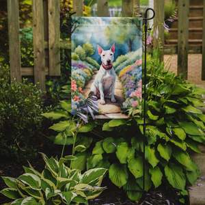 Bull Terrier Spring Path Garden Flag Multicolor Buzón Decorativo Patio Banner para Patio Obras de arte y camas de flores - Product Image 2