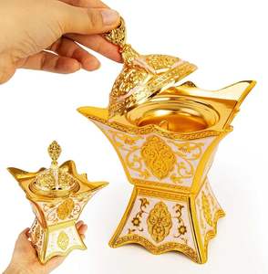 Brûleur d'encens arabe élégant pour bois d'oud avec finition raffinée pour parfumer le salon et le bureau - Product Image 6