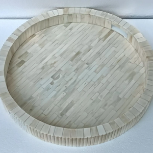 Bandeja Decorativa con Incrustaciones de Hueso, Forma Personalizada, con Asas Integradas, Artesanal, Apta para Microondas, Diseño Art Deco, Plato para Servir - Product Image 5