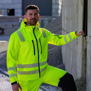 Chaqueta de Trabajo de Invierno Reflectante de Alta Visibilidad con Cierre, Tela de Poliéster, para Exteriores, Cálida, con Luz LED Intermitente de Seguridad, Resistente al Viento - Product Image 3