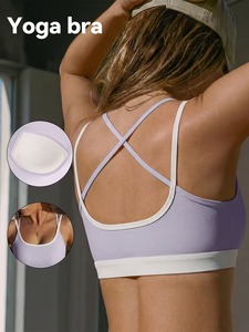 เสื้อชั้นในกีฬาแบบไร้ตะเข็บ ทรง Racerback รองรับสูง น้ำหนักเบา เป็นมิตรกับสิ่งแวดล้อม สำหรับผู้หญิง คอกลม ออกกำลังกาย โยคะ ฟิตเนส ครอปท็อป แอคทีฟแวร์ - Product Image 5
