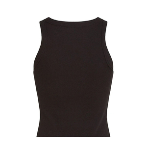 Customized Women's Ripped Tank Top <b>Black</b> Color Breathable Seamless Stretch Rib Knit Sleeveless Casual Wear Tank Tops - Product Image 2