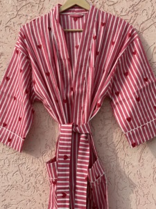 Kimono de Algodón Hecho a Mano para Mujer, Estilo Bohemio, Casual, Ecológico, de Manga Larga, con Estampado Floral, Ropa de Dormir para Primavera/Verano - Product Image 2