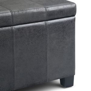 Dover Distressed Black Storage <b>Ottoman</b> Bench Elegant <b>Stools</b> & <b>Ottomans</b> - Product Image 4