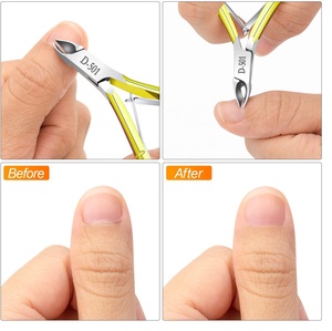 Coupe-cuticules professionnel à manche doré en acier inoxydable, coupe-cuticules style Nghia, ciseaux coupe-cuticules fabriqués par Life Care Inst - Product Image 3