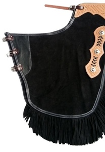 Custom Western Horse <b>Chaps</b> <b>Cowboy</b> Chinks with Fringe Leather Protection Apron for Riding - Product Image 4