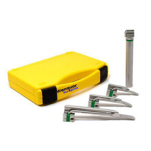Ensemble de laryngoscope Miller avec 3 lames et poignée, dans une boîte en plastique, instruments chirurgicaux - Product Image 1