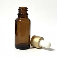 Flacon compte-gouttes de luxe en verre ambré de 20 ml avec bouchon doré pour sérum de soin, échantillon cosmétique, personnalisable avec logo – Vente en gros