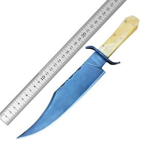 Couteau tactique artisanal en acier inoxydable avec manche en os, pour la survie en extérieur, collectionneur, logo personnalisé DIY, OEM, couteau Bowie - Product Image 1