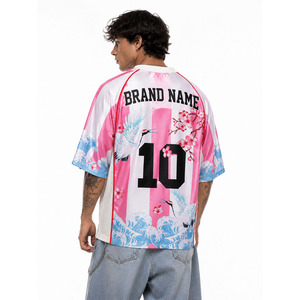 Camiseta Oversize Personalizada de Fútbol Americano Unisex, Estilo Urbano Premium, Venta al por Mayor, Proveedor de Sublimación Personalizada - Product Image 3