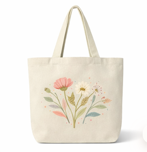 Sac fourre-tout en toile de coton grand format avec logo imprimé personnalisé, motif géométrique, poignée d'épaule, poche et design sur mesure - Product Image 1
