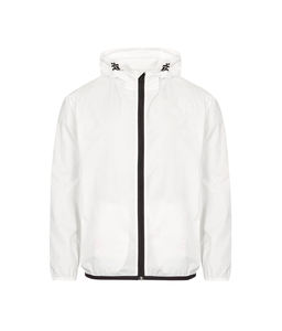 Hooded <b>White</b> Windbreaker <b>Jacket</b> Quarter Zip Water Resistant Outdoor Hiking Lightweight All Seasons Regular Fit - Product Image 1