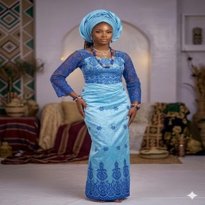 New Arrival Superior Quality Latest Trendy Nigerian Georgewrapper With <b>Emerald</b> Stone Beads Work On Floralpattern For Casualwear - Product Image 1