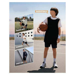 Shorts de sport pour garçons, adolescents, noirs, athlétiques, pour la course à pied, le football, le baseball, séchage rapide, avec poches, légers et respirants - Product Image 4